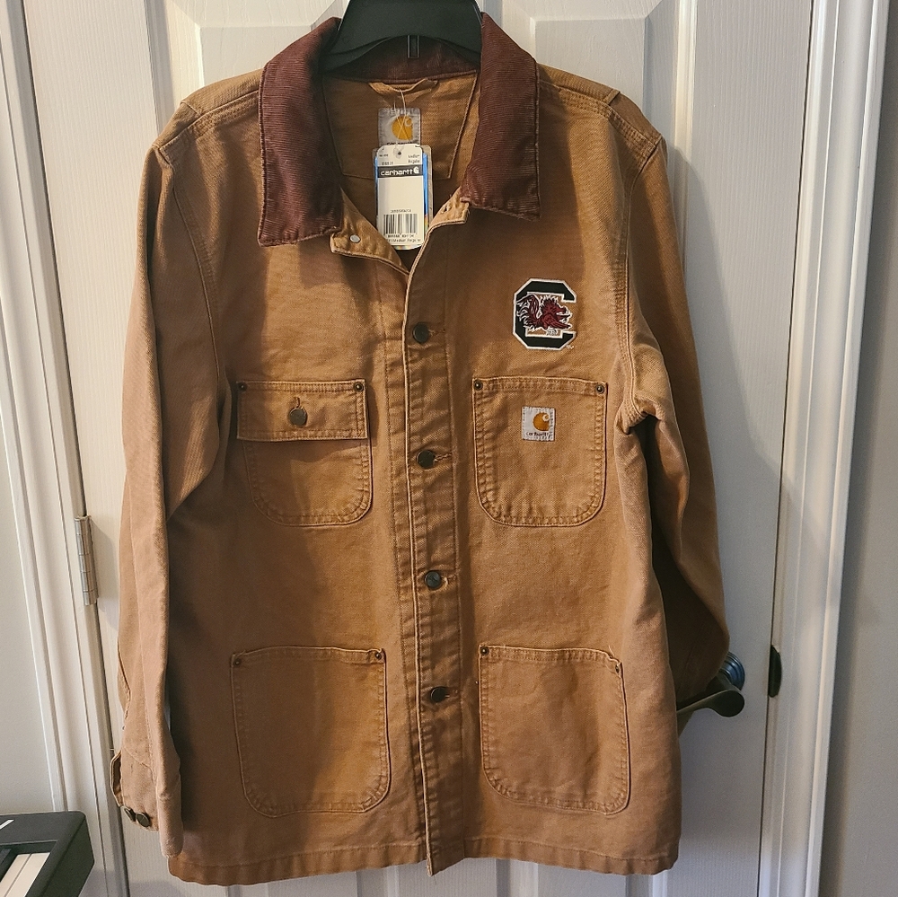 NWT Carhartt South Carolina Gamecocks Men's Weathered Chore Coat, Medium